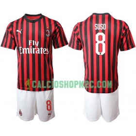 AC Milan SUSO 8 Bambino Maglia Prima 2019/2020 Manica Corta (+ Pantaloncini)